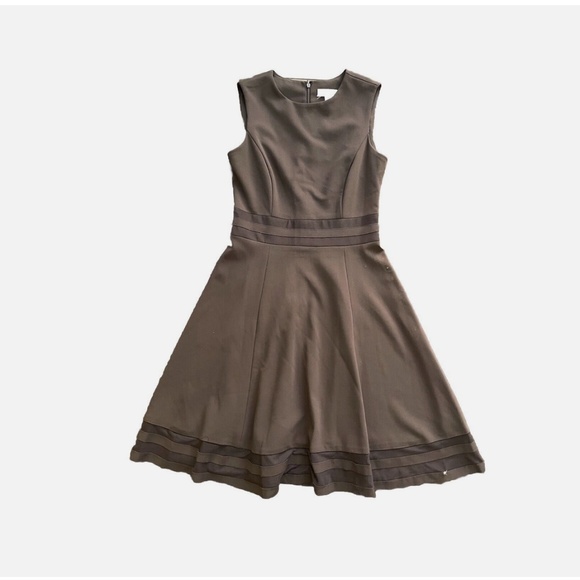 Calvin Klein Womens 4 Gray Dress fit n flare with tags Sheer hem - Picture 5 of 5